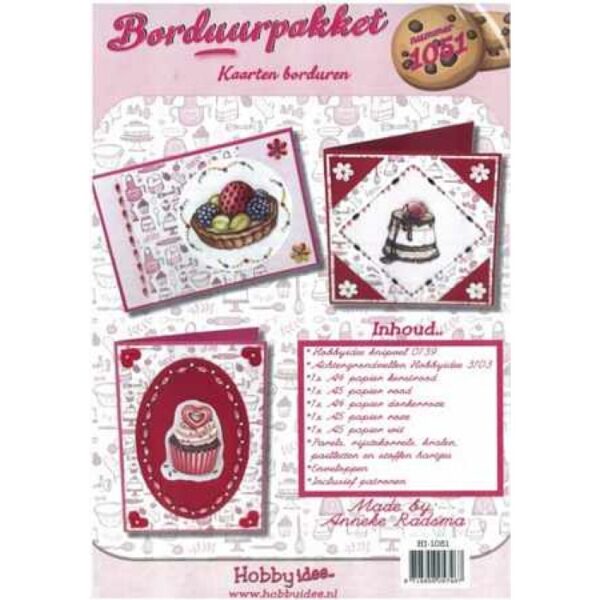 hobby borduurkaarten set cookietime anneke radsma