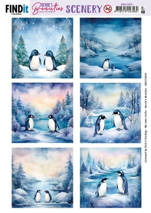 Scenery Push out - Berries Beauties - Penguin - Square BBSC10076