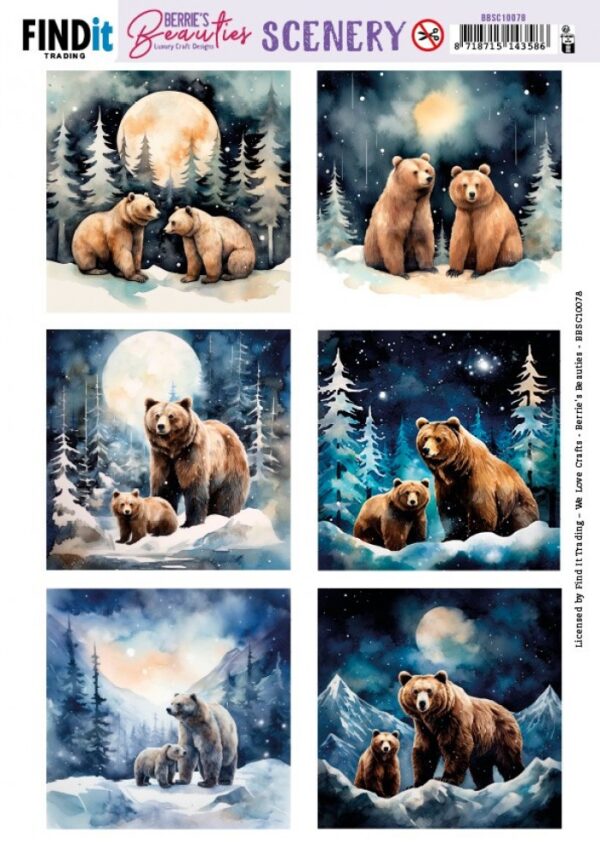 Scenery Push out - Berries Beauties - Bear - Square BBSC10078