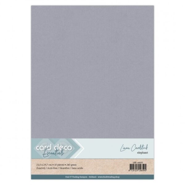 Linen Cardstock - A4 - Elephant Grey LKK-A4103