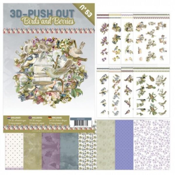 3D Push-Out Book 53 - Birds and Berries 3DPO10053