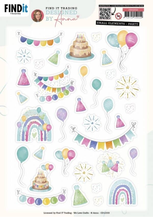 Cutting Sheets - Designed by Anna - Party - Small Elements CD12333