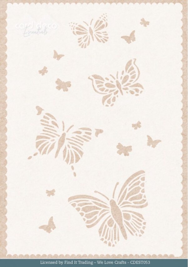 Stencil - Card Deco Essentials - Flutters Mixed Media Stencil - A5 CDEST053