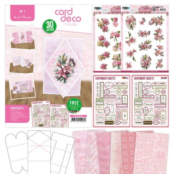 3D and Do - Card Deco Essentials - Pink Florals CDE3D10001