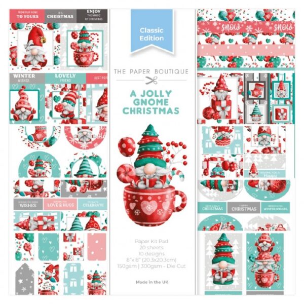 The Paper Boutique A Jolly Gnome Christmas 8x8 Paper Kit Pad PB2110