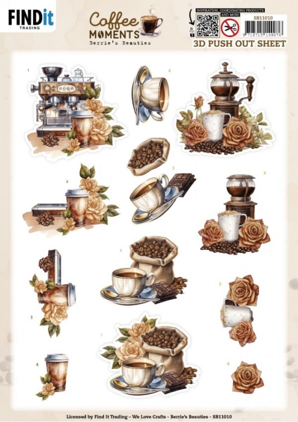 3D Push out Sheet - Berries Beauties - Coffee Moments - Coffee Machine SB11010