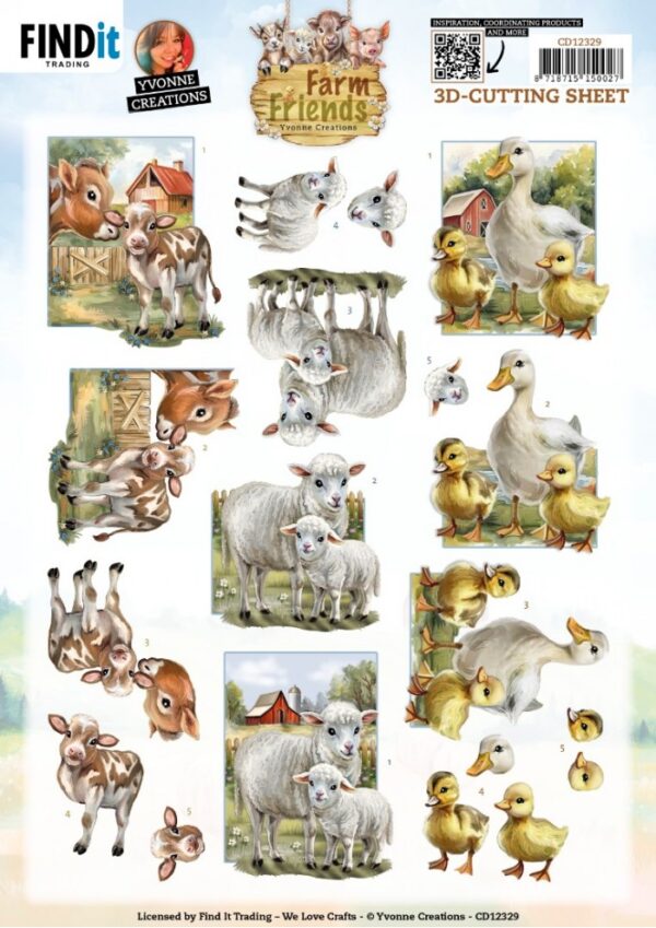 3D Cutting Sheet - Yvonne Creations - Farm Friends - Mother and ChildCD12329